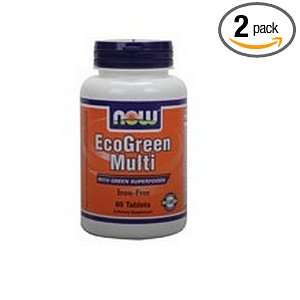  NOW Foods Eco Green Iron Free Multi, 60 Tablets (Pack of 2 