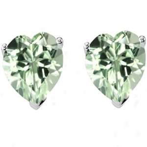  1.50 Ct 6mm Real Natural Genuine Heart Green Amethyst 925 