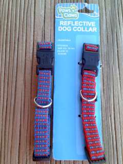 Adjustable Red and Blue Nylon Reflective Safety Collars  