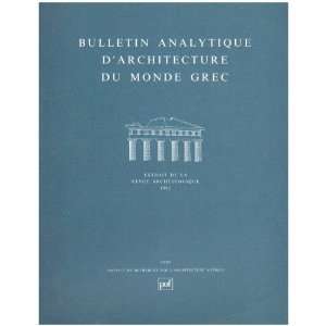  Bulletin analytique darchitecture du monde grec 