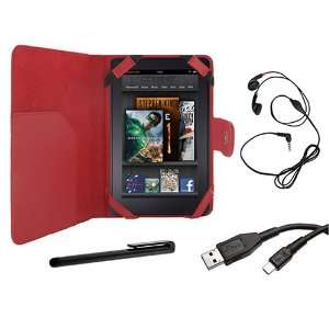  Brand New Stylish Protective Cover Folio Leather Case (Red 