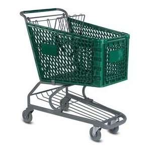  Green Plastic Shopping Cart 3.5 Cu. Foot Capacity 