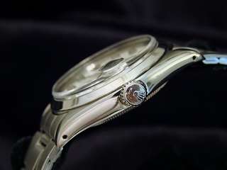 Mens Stainless Steel Rolex Date Watch W/ Diamond Dial  