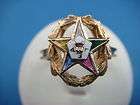 striking masonic eastern star ladies vintage ring 6 2 grams