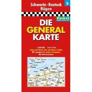 Die Generalkarte Pocket Schwerin, Rostock, Rügen 1200 000 
