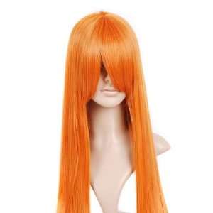    Orange Red Long Anime Cosplay Costume Wig Hair Toys & Games