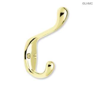   Heavy Duty Polished Brass Coat and Hat Hook 3 781266456281  
