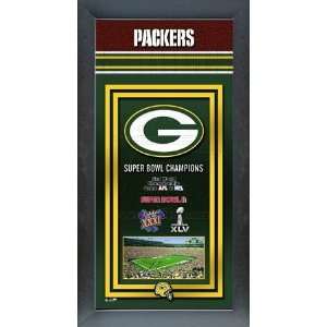   Bay Packers Framed Super Bowl Championship Banner