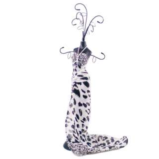 Black & White Animal Print Jewelry Stand Mannequin Doll  