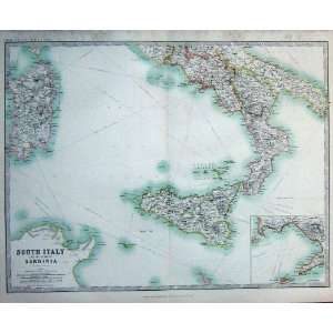  1914 Geography Maps Italy Sardinia Sicily Capri Naples