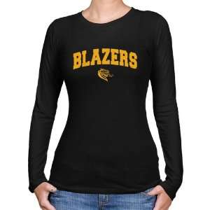  UAB Blazers Ladies Black Logo Arch Long Sleeve Slim Fit T 