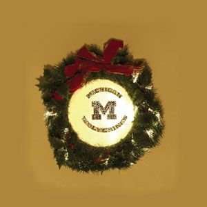  NCAA Michigan Wolverines Fiber Optic Wreath 22 Sports 
