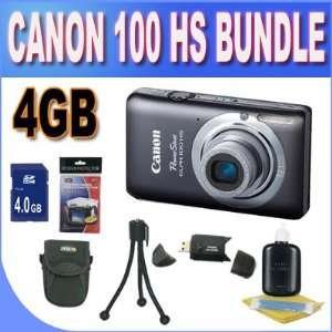 Canon PowerShot ELPH 100 HS 12.1 MP Digital Camera (Grey) W/4GB SDHC 