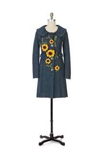 228 Anthropologie CHARLIE & ROBIN Sunflower Sweatercoat Size Large 