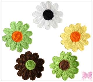 5PC crochet DAISY FLOWER Applique/Scrapbooking/flatback  