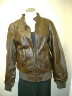 Motto Fully Lined Leather Bomber Jacket M  