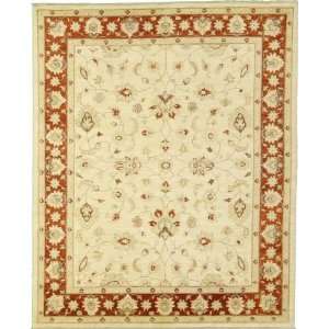  81 x 100 Ivory Hand Knotted Wool Ziegler Rug