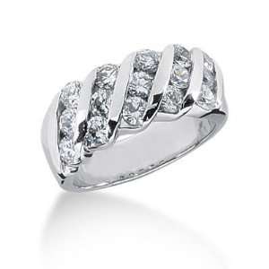 14K Gold Diamond Anniversary Wedding Ring 15 Round Brilliant Diamonds 
