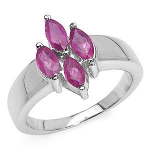  1.20 Carat Genuine Ruby Sterling Silver Ring Jewelry