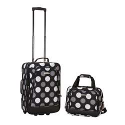   Polka Dot 2 piece Lightweight Carry on Luggage Set  
