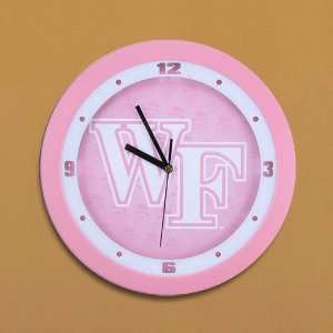 Wake Forest Demon Deacons Pink Nursery Wall Clock  Sports 