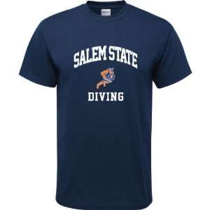  Salem State Vikings Navy Youth Diving Arch T Shirt Sports 