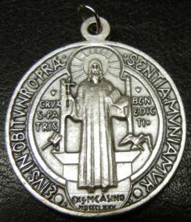 St. Benedict Large Silver Medal 1 1/4 NEW free ship  