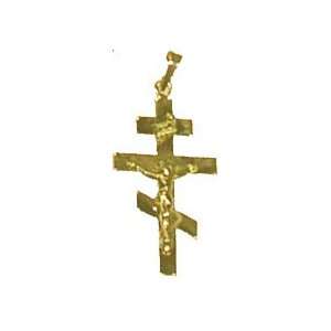   Crucifixion Christian Orthodox Cross, Gold 14KT 