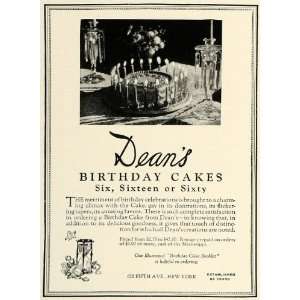  1925 Ad Deans Birthday Cakes Food Dessert Party Sweets 
