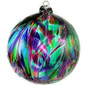  Kitras Art Glass Feather Witch Ball Garden Multi Colors 6 