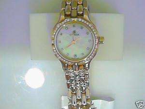 18kt yellow gold White Mother of Pearl and Diamond Cyma Watch  