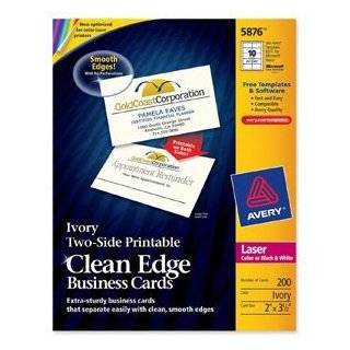 Avery Printable Two Side Clean Edge Business Cards for Laser Printers 