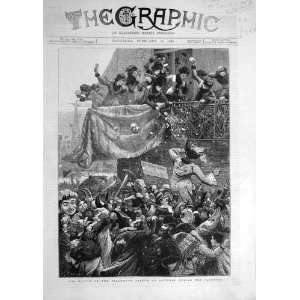  1880 Battle Balcony Sketch Antwerp Carnival Crowd