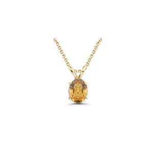  0.99 Cts Citrine Solitaire Pendant in 14K Yellow Gold 