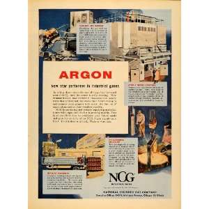 1956 Ad National Cylinder Gas Co. Argon Products NCG   Original Print 