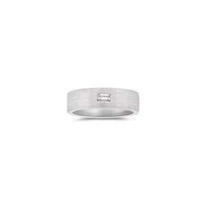  0.18 Ct Diamond Solitaire Mens Polished Band in 18K White 