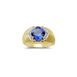  0.08 Ct Synthetic Sapphire Cushion Cut Solid Mens in 14K 