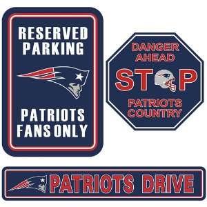  Fremont Die New England Partriots Parking Sign 3 Pack Kit 