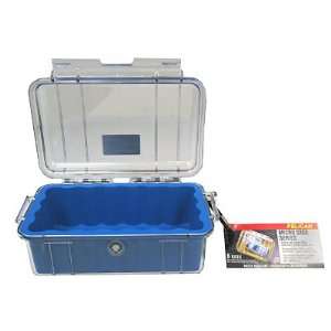   Proof Stainless Steel, Easy Open Latch 1050 Micro Case, Clear Top Blue