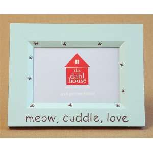    hand painted picture frame   meow, cuddle, love