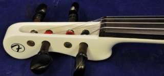 Fender FV 1 FV1 4 String Electric Violin Polar White w/Case, Bow 
