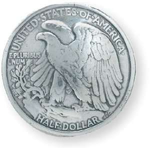  Silver Finish Concho 1 3/16 Screwback Eagle Half 