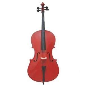  MC100RD Quarter Size Red Cello with Bag and Bow Musical Instruments