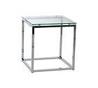 New Polished Chrome & Clear Tempered Safety Glass Round End Table 