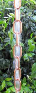New Traditional Copper Rain Chain Single Loop   8 ft  