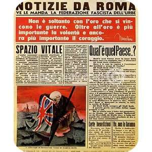  Italian Military Propaganda Notizie Da Roma MOUSE PAD 