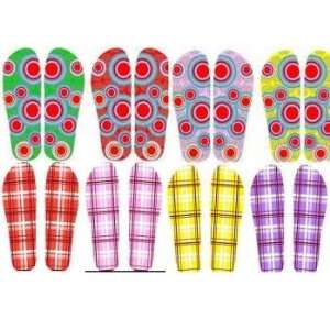  Womens Circle and Plaid Flip Flops Case Pack 72 