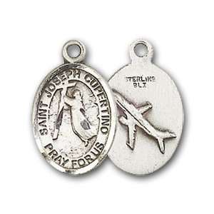   Badge Medal with St. Joseph of Cupertino Charm and Godchild Pin Brooch