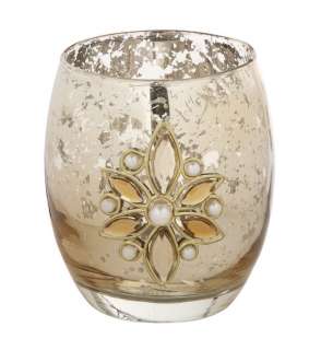 Christmas Holiday Glass Votive Candle Holder Decor  