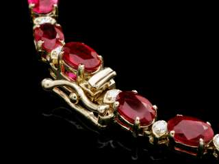   14K YELLOW GOLD 40.5CT RUBY 2.55CT DIAMOND NECKLACE +  